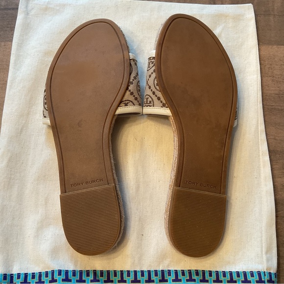 Tory Burch T Monogram Espadrille Slides - Picture 6 of 8